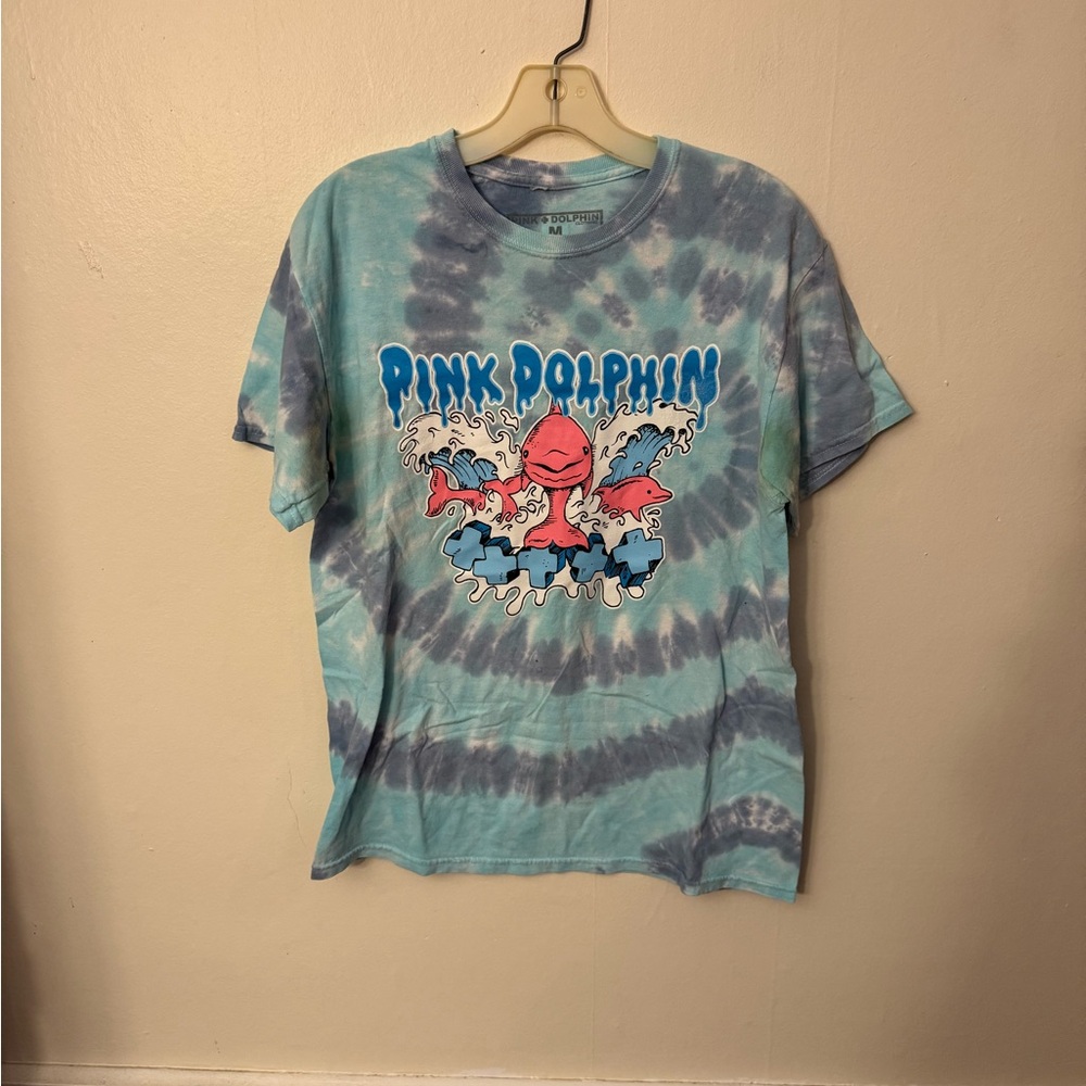 Pink Dolphin Tie-Dye T-Shirt - Blue